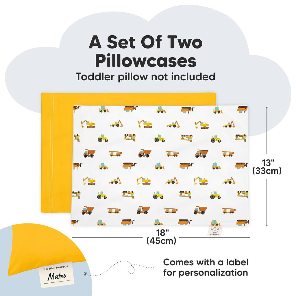 KeaBabies 13 x 18 Toddler Pillowcase, 2-Pack Waterproof - Soft Waterproof Toddler Pillow Protector Cover for Kids, Boys, Girls, Machine…