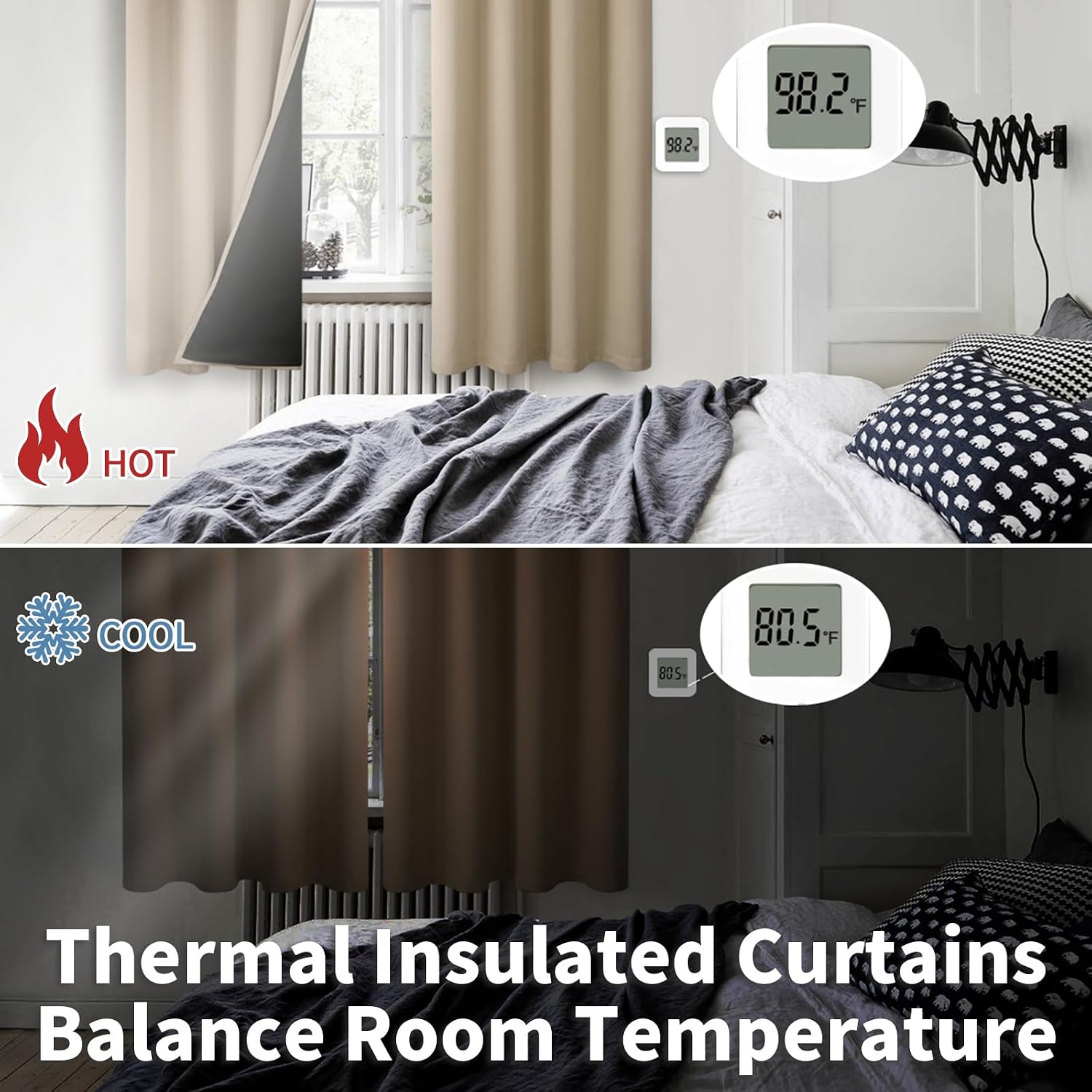 BGment Sand Blackout Curtains 95 Inches Long 2 Panels Set for Living Room, Thermal Insulated 100% Light Blocking Curtains & Drapes, Grommet…