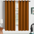 Yakamok Burnt Orange Blackout Curtains 63 Inches Length with Grommet Orange Room Darkening Thermal Insulated Curtain Set of 2 Panels for…