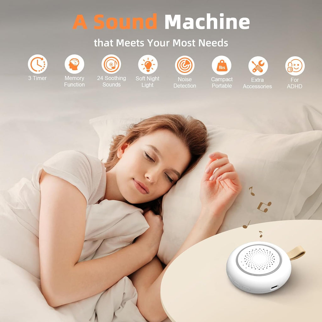 EaseYouupinOurWay Hatch Portable Pink Sound Machine, Nature Sound White Noise Sound Machine with Night Light for Sleep, Meditation, Relaxat…