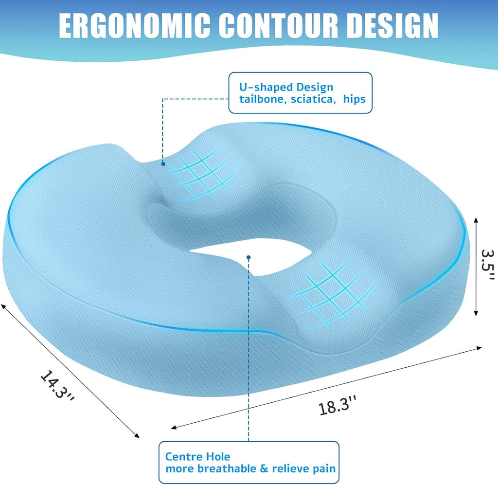 BlissTrends Donut Pillow Seat Cushion, Donut Chair Cushions for Postpartum Pregnancy & Hemorrhoids, Tailbone Cushion, Lifting Cushions for…