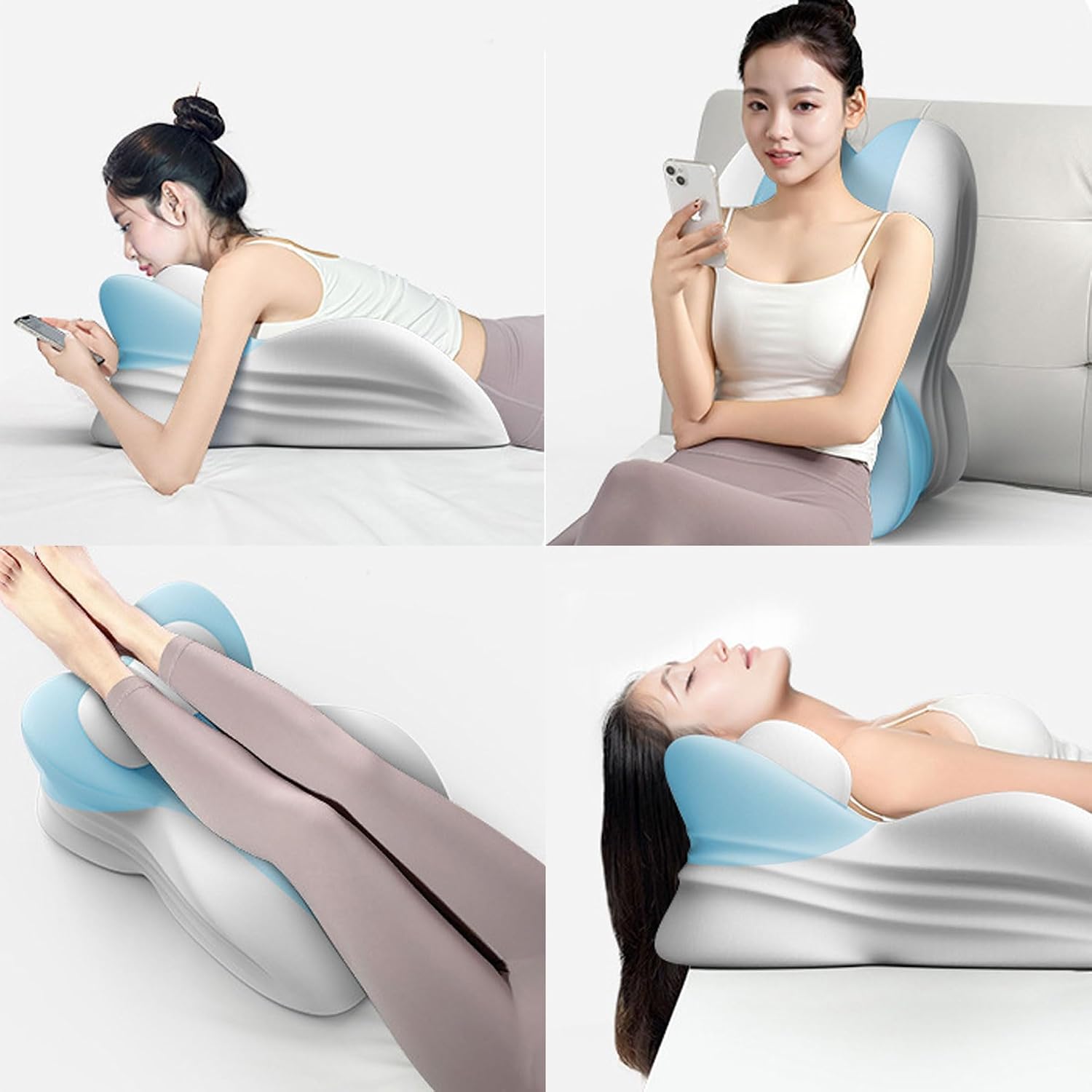 YouBath Reading Prone, Memory Foam Ergonomic Wedge Pillow for Bed Sitting Up Prone Pillow Face Down Sleep, Resting, Relaxing Back, with Rem…