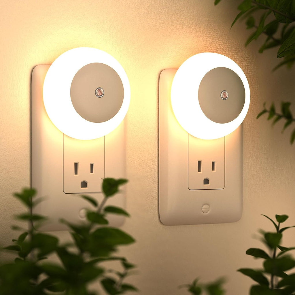 fesnne Night Light, Night Lights Plug into Wall, Dusk to Dawn Sensor Warm White Led Night Light 0.5W, 2 Pack Nightlight for Adults…