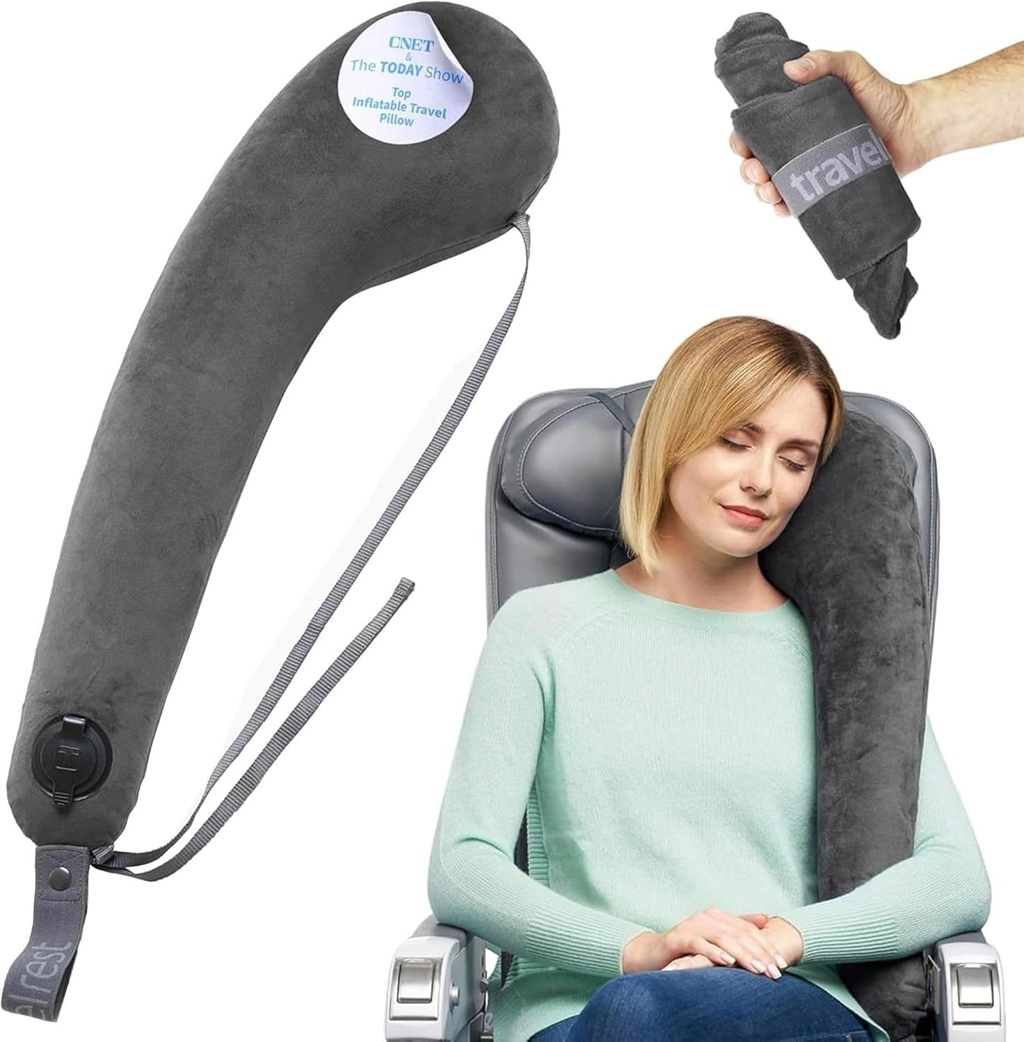 TRAVELREST All-in-One Travel Neck Support & Body Pillow - Airplane Pillow for Long Flight Comfort, Travel Essentials, Sleeping…