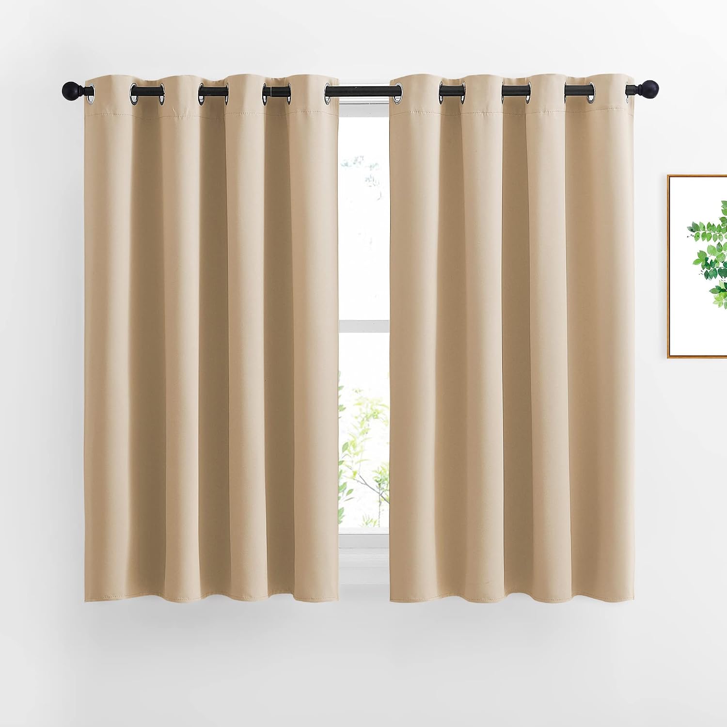 Nicetown Bedroom Blackout Curtains and Drapes - Window Treatment Thermal Insulated Solid Grommet Blackout Draperies for Bedroom (Set of 2 P…