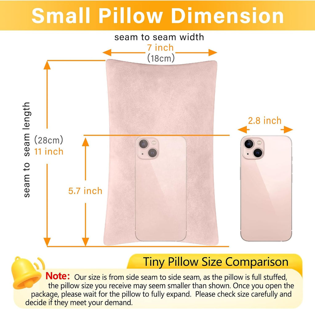 1 MIDDLE ONE 2 Pack Small Pillow, Memory Foam Mini Pillow 11 X 7 Inches for Travel, Sleeping, Nap and Neck, Knee, Lumbar Support, Tiny…