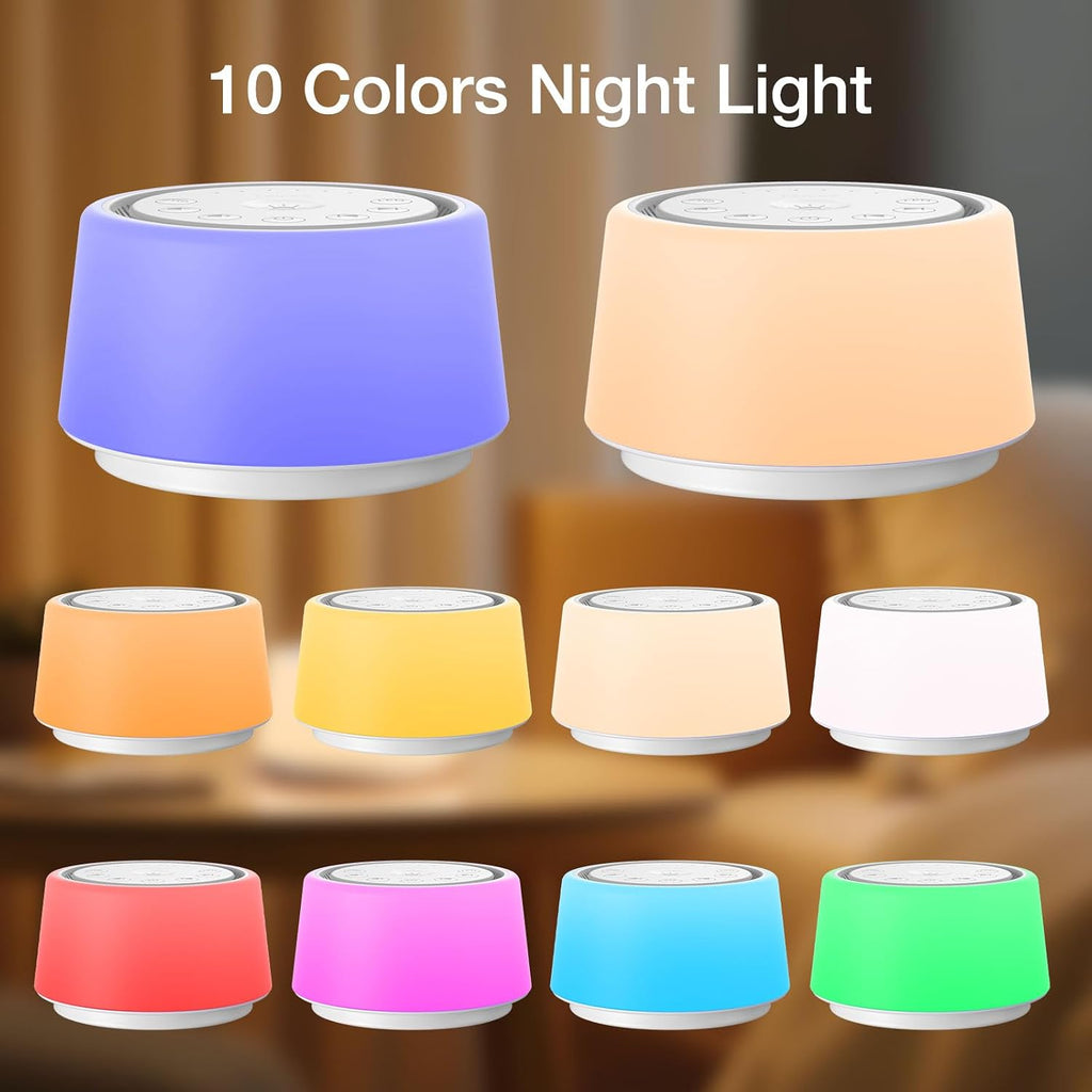 Leicex White Noise Sound Machine | Sound Machine for Baby Rechargeable | 30 Soothing Sounds | 10 Colors Night Light | White Noise Machine f…