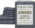 KARISSA MAE 6 Piece Pure Viscose from Bamboo 34" Split Top King Size Sheet Set | 100% FSC Certified | Luxuriously Soft | Cooling | 18"…
