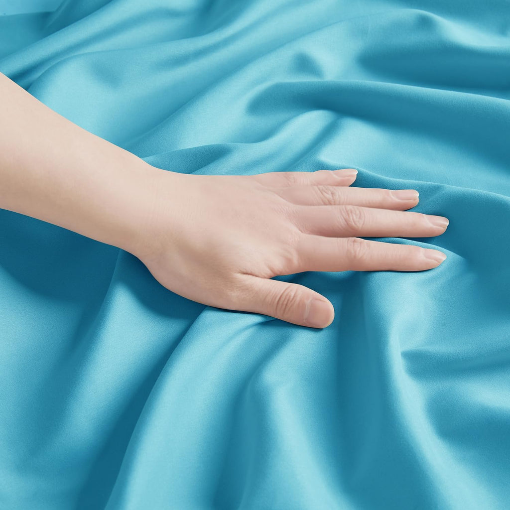 Nestl Beach Blue King Pillowcase Set of 2, 20x40 Inches, Soft Microfiber cotton Blue
