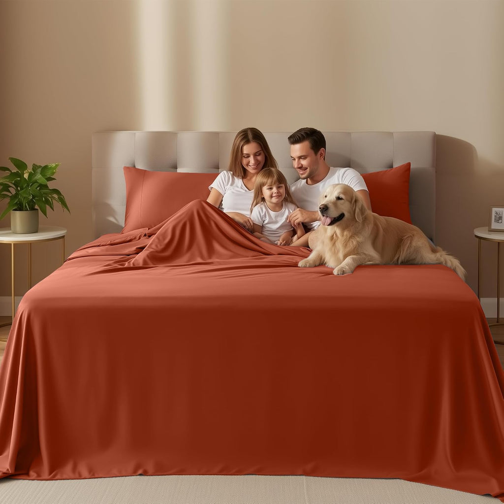 Utopiabedding Utopia Bedding King Size Sheet Set – 4 Piece Bed Sheets, Soft and Breathable Microfiber, Includes 1 Fitted Sheet, 1 Flat Shee…