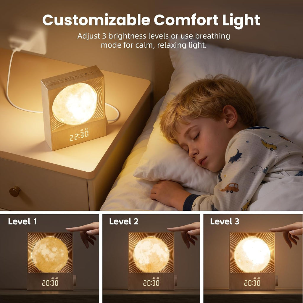 RETEYUNG Sunrise Alarm Clocks for Heavy Sleepers, Rotatable Moon Light with Gentle Wake-Up, Clock Night Lamp for Bedrooms - Snooze,10 Light…