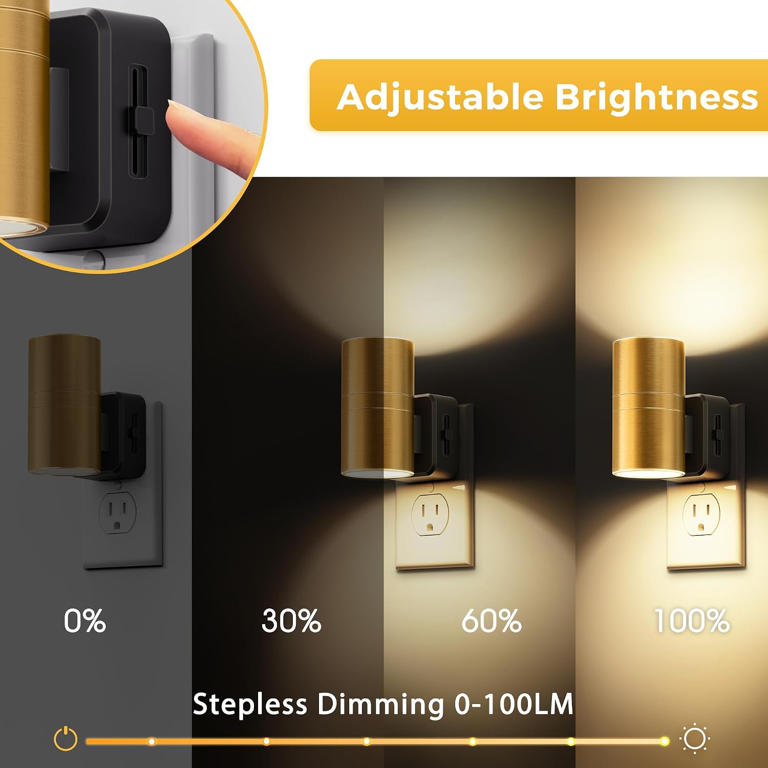 Llohasled L LOHAS LED Night Light, Dimmable Night Lights Plug into Wall, 2 Pack Automatic Nightlight with Light Sensor, 3000K Soft White 0-1…