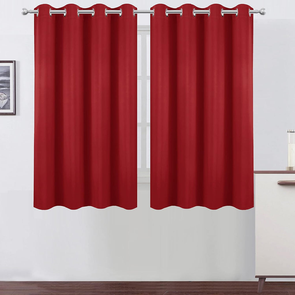 Lemomo Bright Red Blackout Curtains 52 x 54 Inch Length/Set of 2 Curtain Panels/Thermal Insulated Room Darkening Blackout Curtains for Bedr…