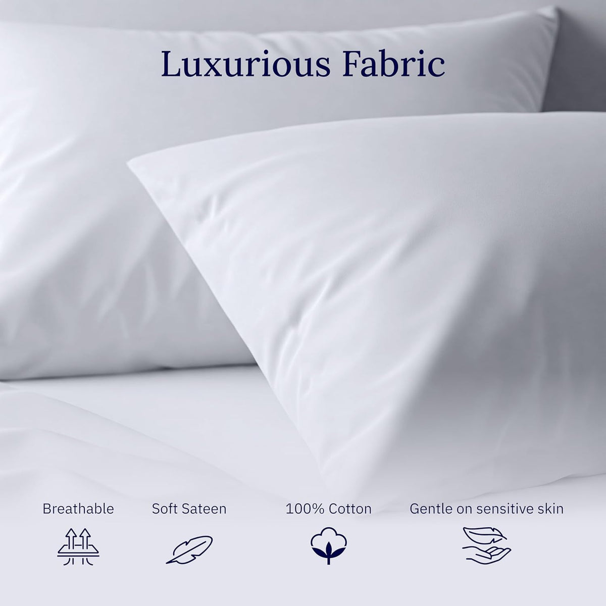CaliforniaDesignDen California Design Den Standard Queen Size Pillowcase Set - 400 Thread Count, 100% Cotton Sateen, Set of 2 Pillow Covers…