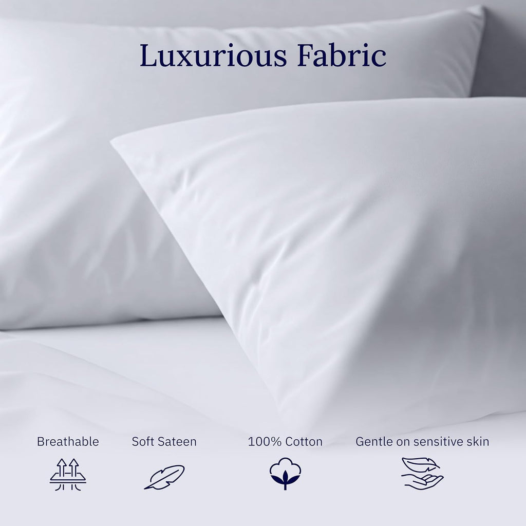 CaliforniaDesignDen California Design Den King Size Pillowcase Set - 400 Thread Count, 100% Cotton Sateen, Set of 2 Pillow Covers, Soft and…