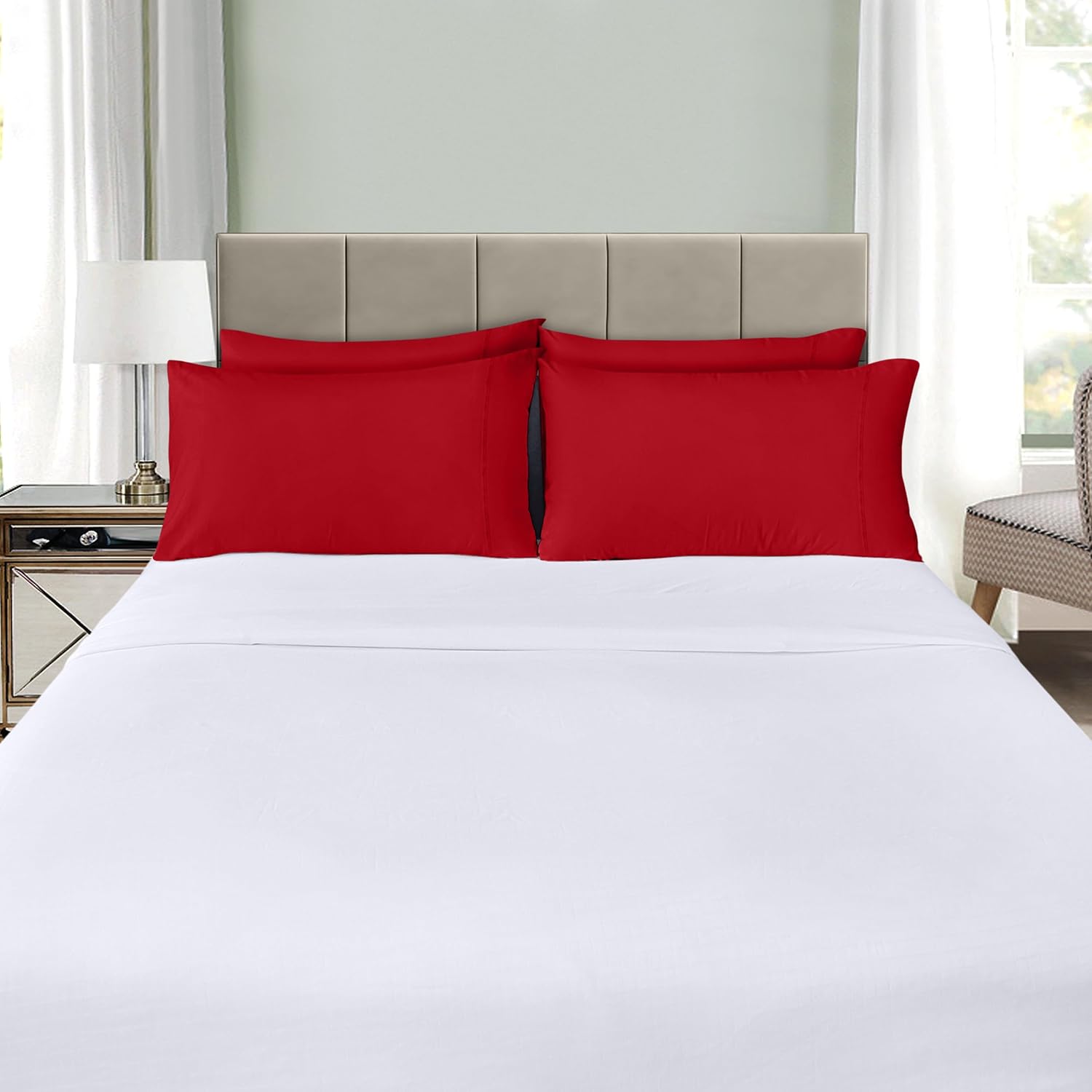 Utopiabedding Utopia Bedding Queen Pillow Cases - 4 Pack - Envelope Closure - Soft Brushed Microfiber Fabric - Shrinkage and Fade Resistant…