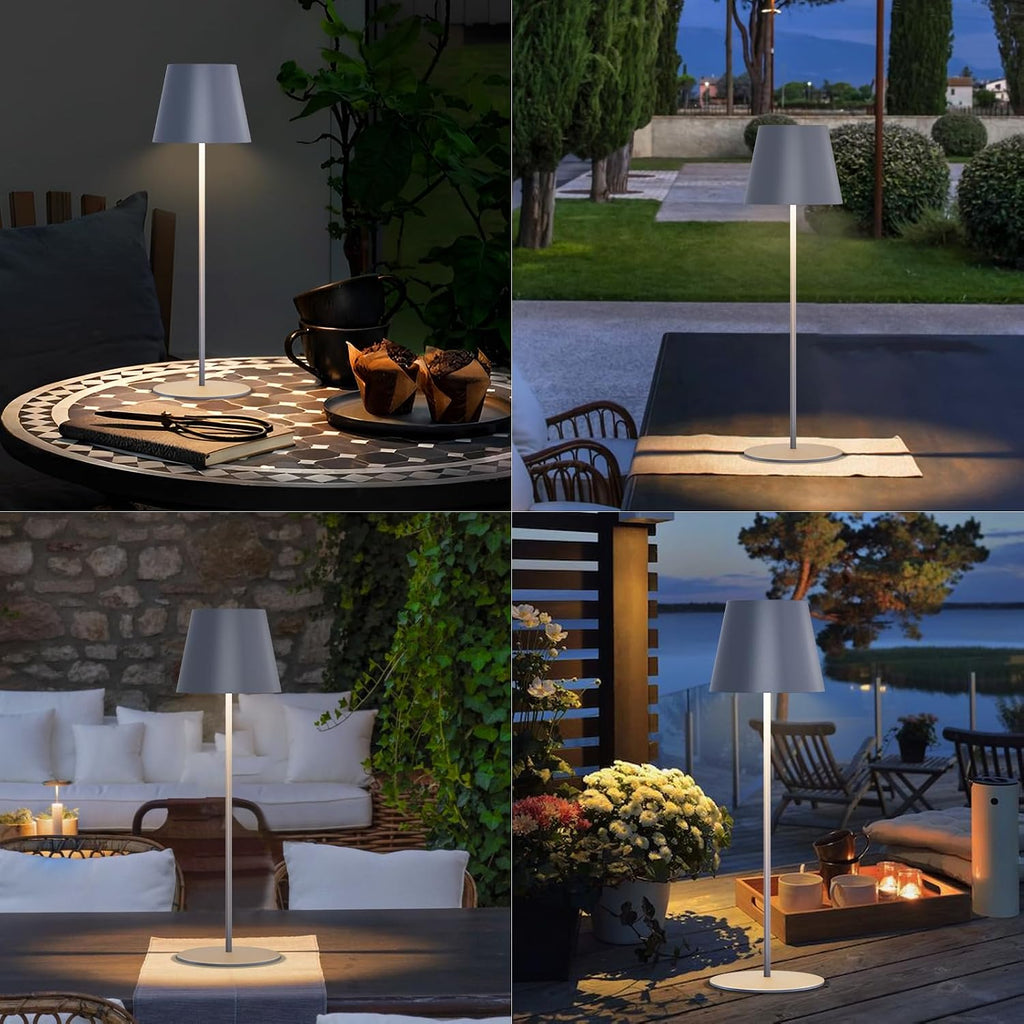 uuffoo 2 Pack Cordless Table Lamp Rechargeable 5000mAH Battery Operated Lights Touch Control LED Portable Desk Lamps 3 Color Dimming for…