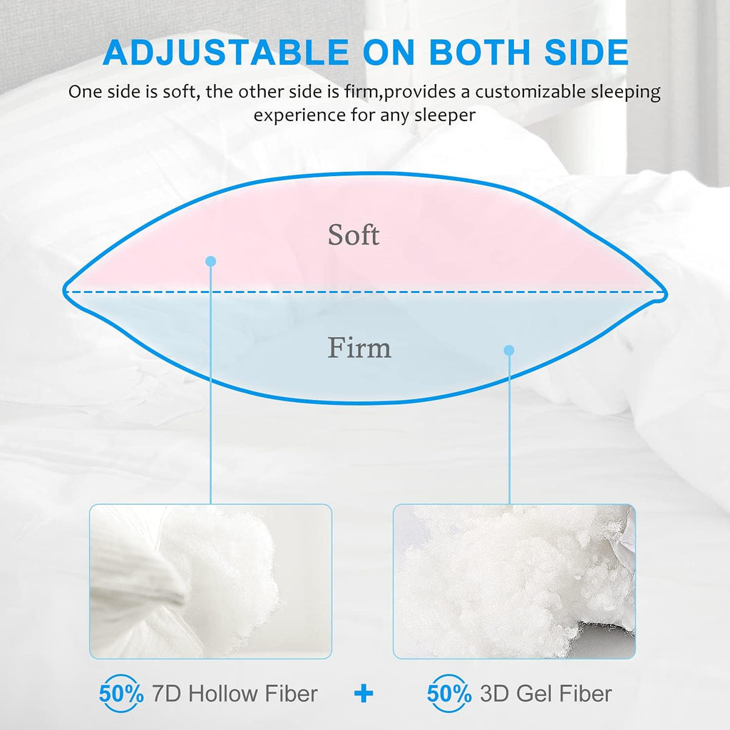 EIUE Hotel Collection Bed Pillows for Sleeping 2 Pack Standard Size, Pillows for Side and Back Sleepers, Super Soft Down Alternative…