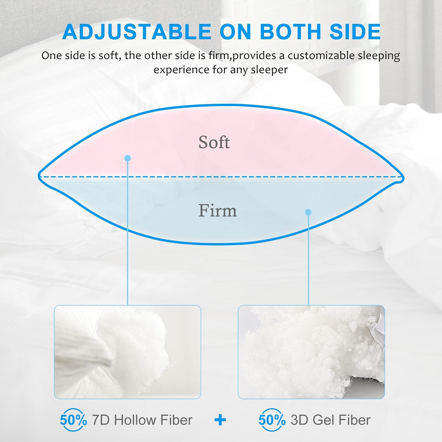 EIUE Hotel Collection Bed Pillows for Sleeping 2 Pack Standard Size, Pillows for Side and Back Sleepers, Super Soft Down Alternative…