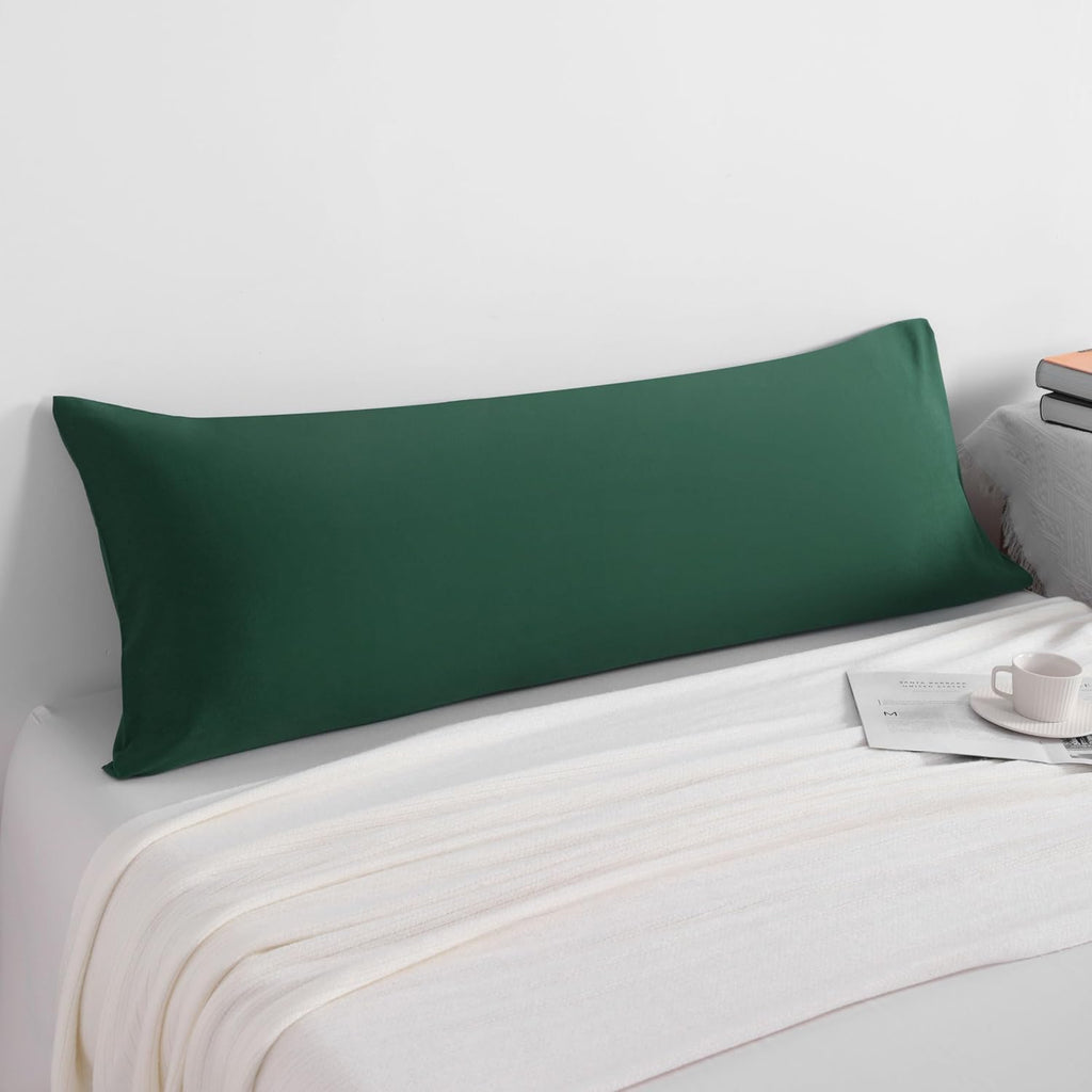 Ntbay Body Pillowcase - Brushed Microfiber 20x54 Pillowcase - Soft, Wrinkle-Free, Fade-Resistant, Stain-Resistant, Dark Green Body Pillow C…