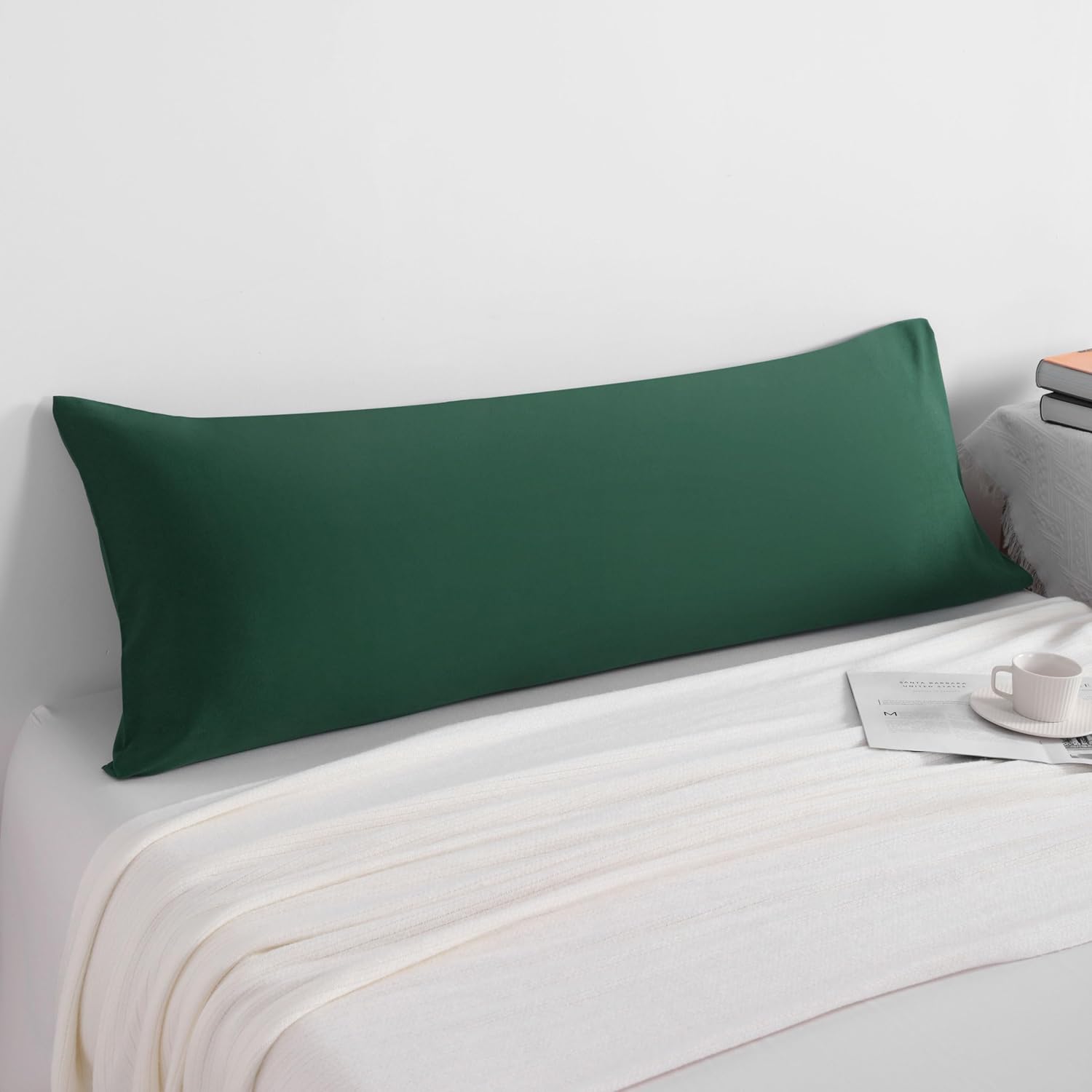 Ntbay Body Pillowcase - Brushed Microfiber 20x54 Pillowcase - Soft, Wrinkle-Free, Fade-Resistant, Stain-Resistant, Dark Green Body Pillow C…