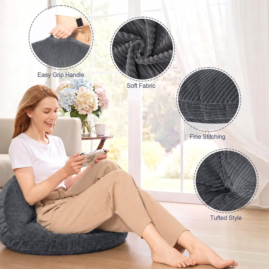 Meditation Cushion, Extra Large Floor Pillow Cushion for Adults, Round Tufted Japanese Meditation Pillow for Tatami Living Room, Yoga…
