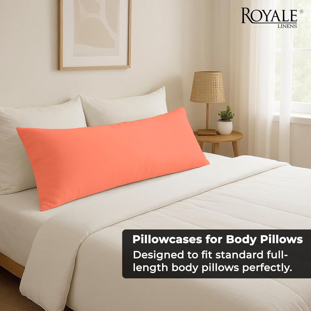 Royalelinens ROYALE LINENS Body Pillow Cover - Double Brushed 1800 Microfiber - 20"x54" with Hidden Zipper Closure - Wrinkle & Fade Resista…