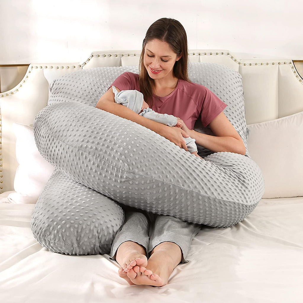 U-Shaped Full Body Pregnancy Pillow for Sleeping – 57" Maternity Pillow with Removable Cover, Support for Back, Legs, Belly & Hips…
