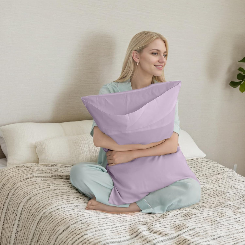 TELUS Pillow Cases Queen Size 2 Pack, Bamboo Rayon Cooling Pillowcases with Envelope Closure, Cool Breathable Pillow Case for Hot…