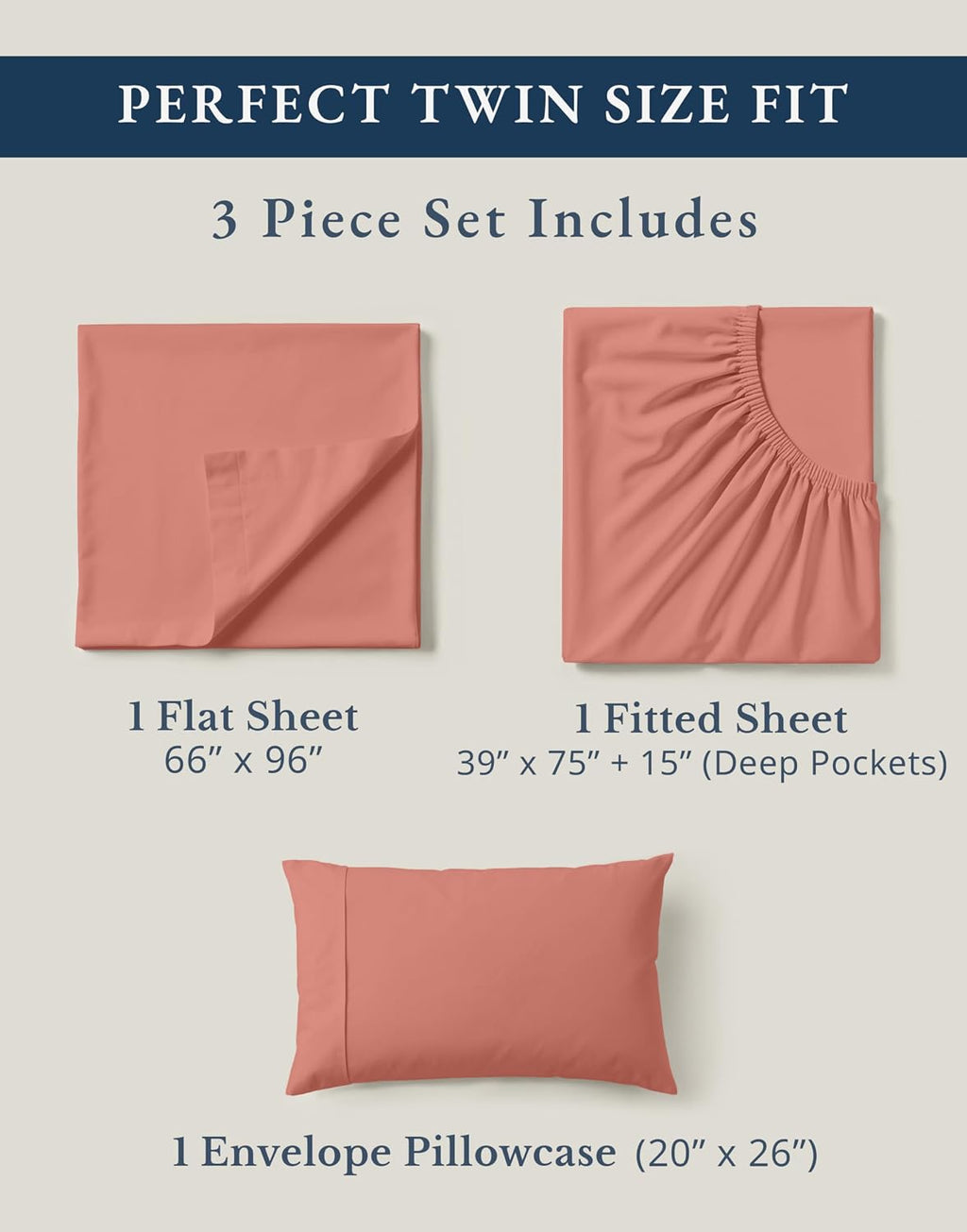 LaneLinen LANE LINEN 100% Organic Cotton Twin XL Sheets Set, 3-Piece Pure Organic Cotton Percale Sheets, Cotton Bedsheets, Ultra Soft Beddi…