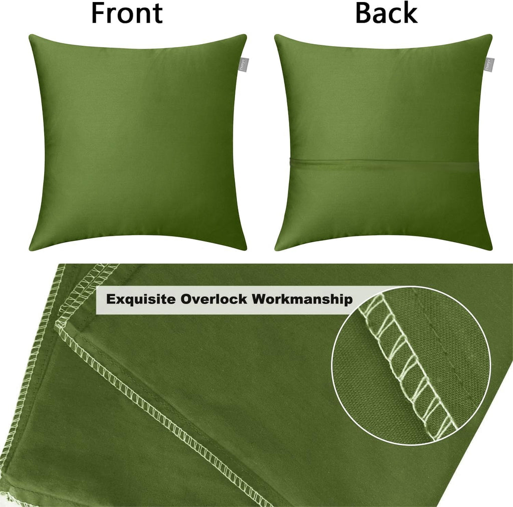 Thmyo 4-Pack 100% Cotton Comfortable Solid Decorative Throw Pillow Case, Square Cushion Cover Pillowcase Sublimation Blank Pillow Covers DI…