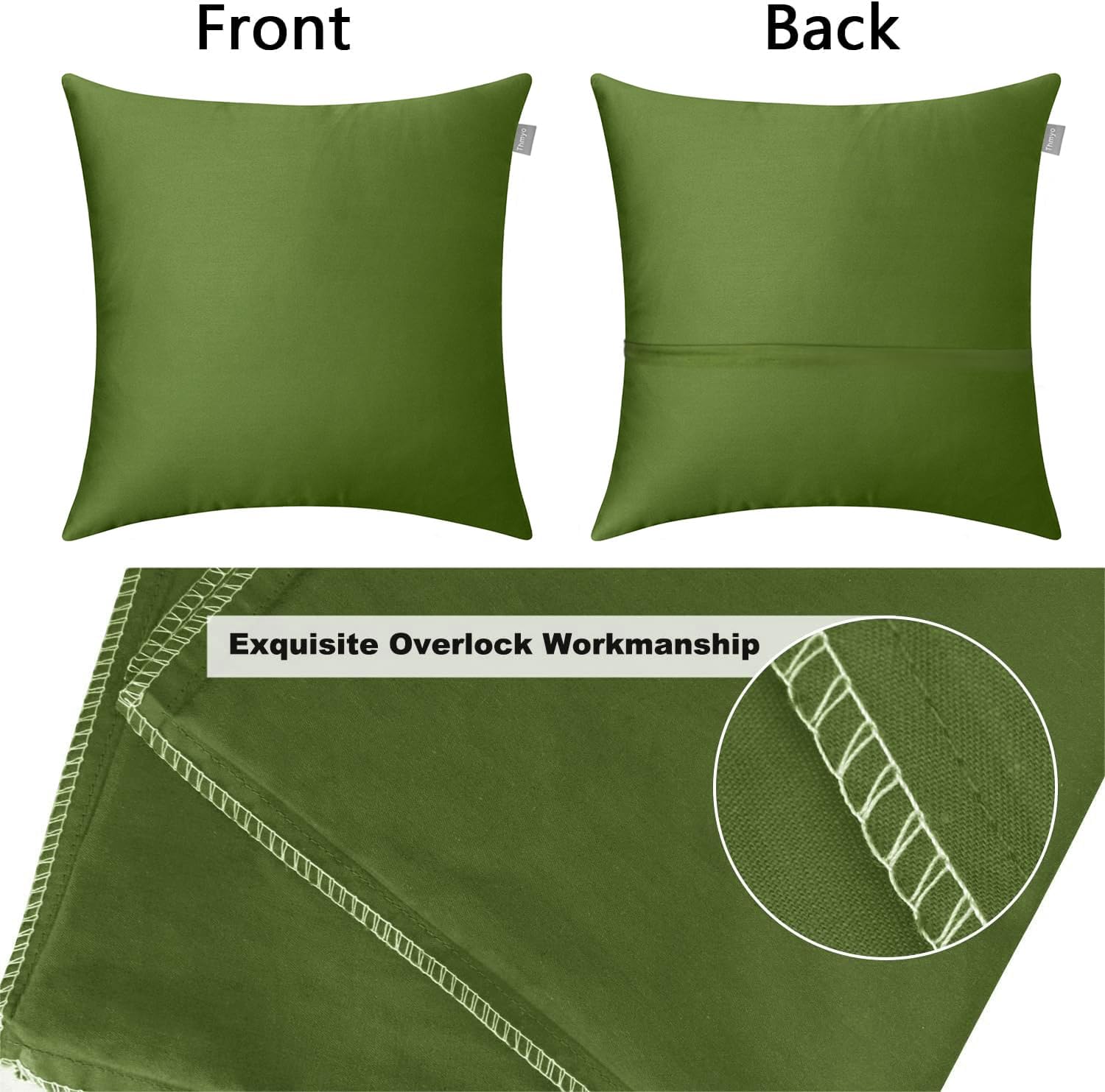 Thmyo 4-Pack 100% Cotton Comfortable Solid Decorative Throw Pillow Case Square Cushion Cover Pillowcase Sublimation Blank Pillow Covers DIY…