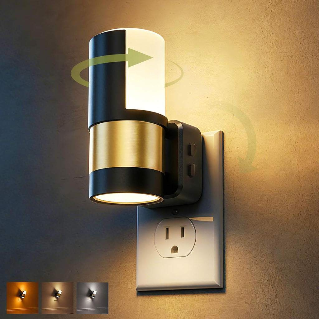 L LOHAS LED Night Lights Plug into Wall, Plug in Night Light, Soft White/Cool White/Amber, Dimmable Backlit Nightlight with Light Sensor…