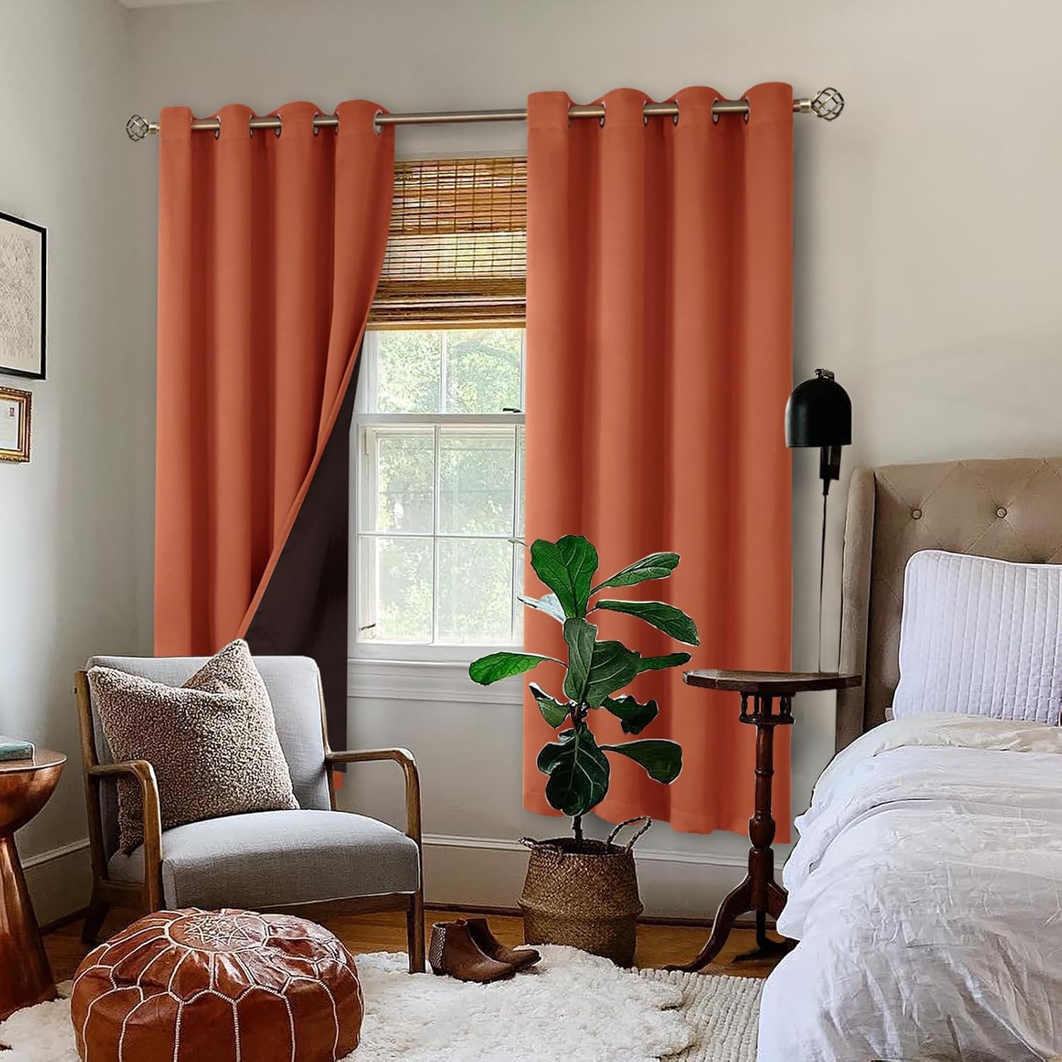 BGment Thermal Insulated 100% Blackout Curtains 72 Inch Length 2 Panels, Total Light Blocking Curtains for Bedroom, Grommet Window Drapes w…