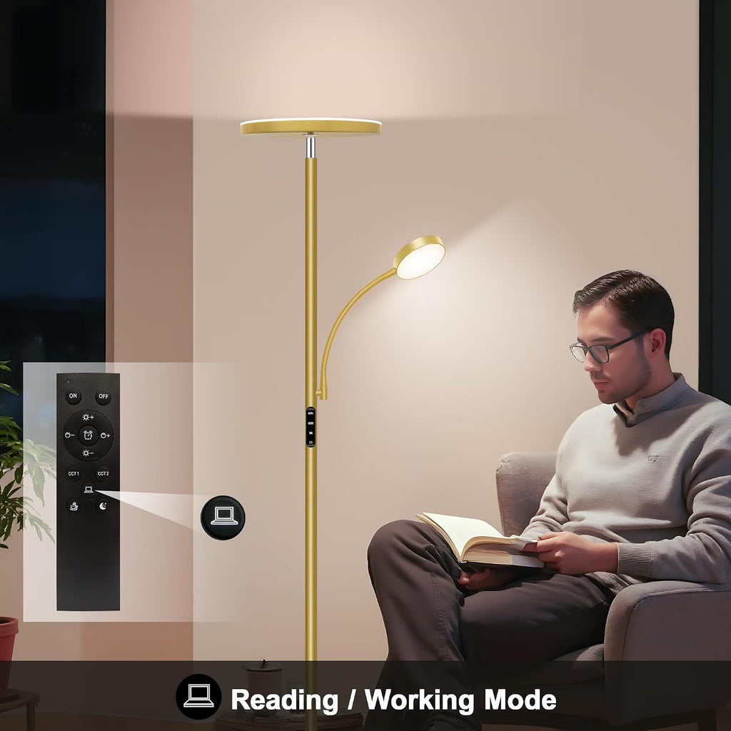 Floor Lamp-42W/4200LM Super Bright Floor Lamp, Dimmable 2-in-1 LED Floor Lamp for Bedroom, Torchiere Floor Lamps with Remote & Touch…