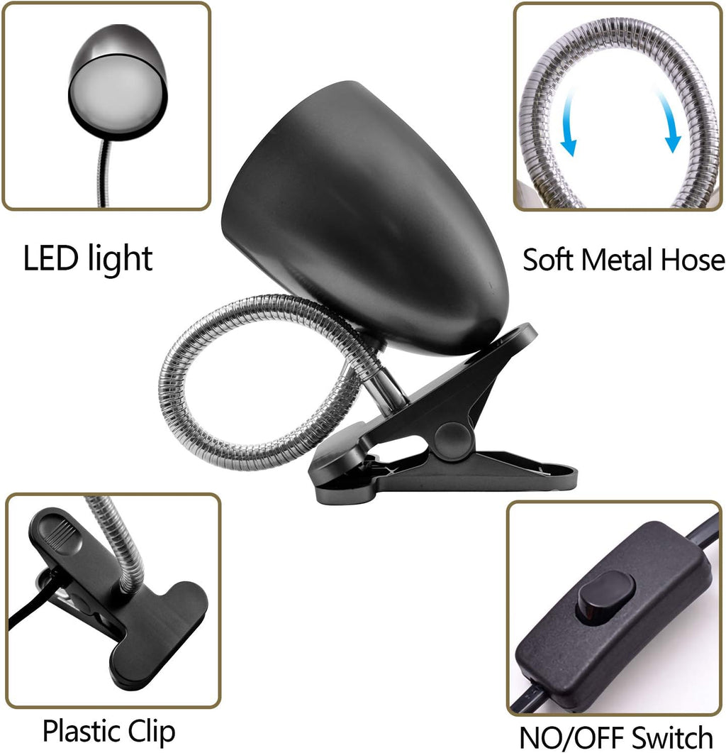 Eenergeticlighting E ENERGETIC LIGHTING Clip on Light for Bed, Non-Dimmable Clip on Reading Light for Bed, 4000K Cool White, 3.5W 240 LM De…