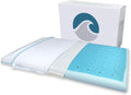 BluewaveBedding Bluewave Bedding Hyper Max Cool CarbonBlue Gel Memory Foam Pillow for Stomach and Back Sleepers - Thin, Flat Design wi…