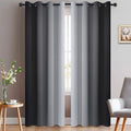 Yakamok Greyish White and Black Ombre Curtains for Bedroom, Light Blocking Gradient Color Drapes, Room Darkening Thermal Insulated Grommet…