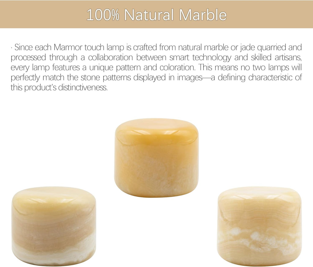 Marmor Marble Lamp Night Light Touch Bedside Table Lamp for Bedroom, Type-C Rechargeable Small Desk Bedside Small Lamps, Eye Caring Dimmable…