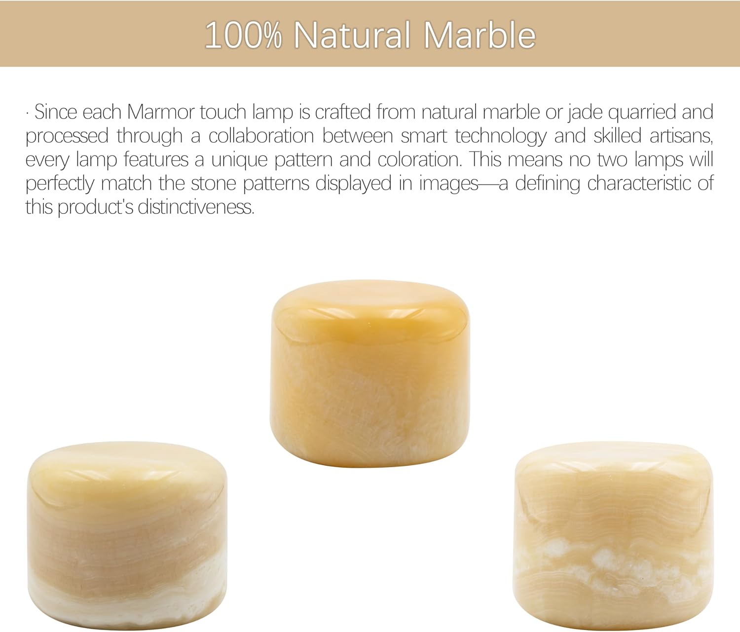 Marmor Marble Lamp Night Light Touch Bedside Table Lamp for Bedroom, Type-C Rechargeable Small Desk Bedside Small Lamps, Eye Caring Dimmable…