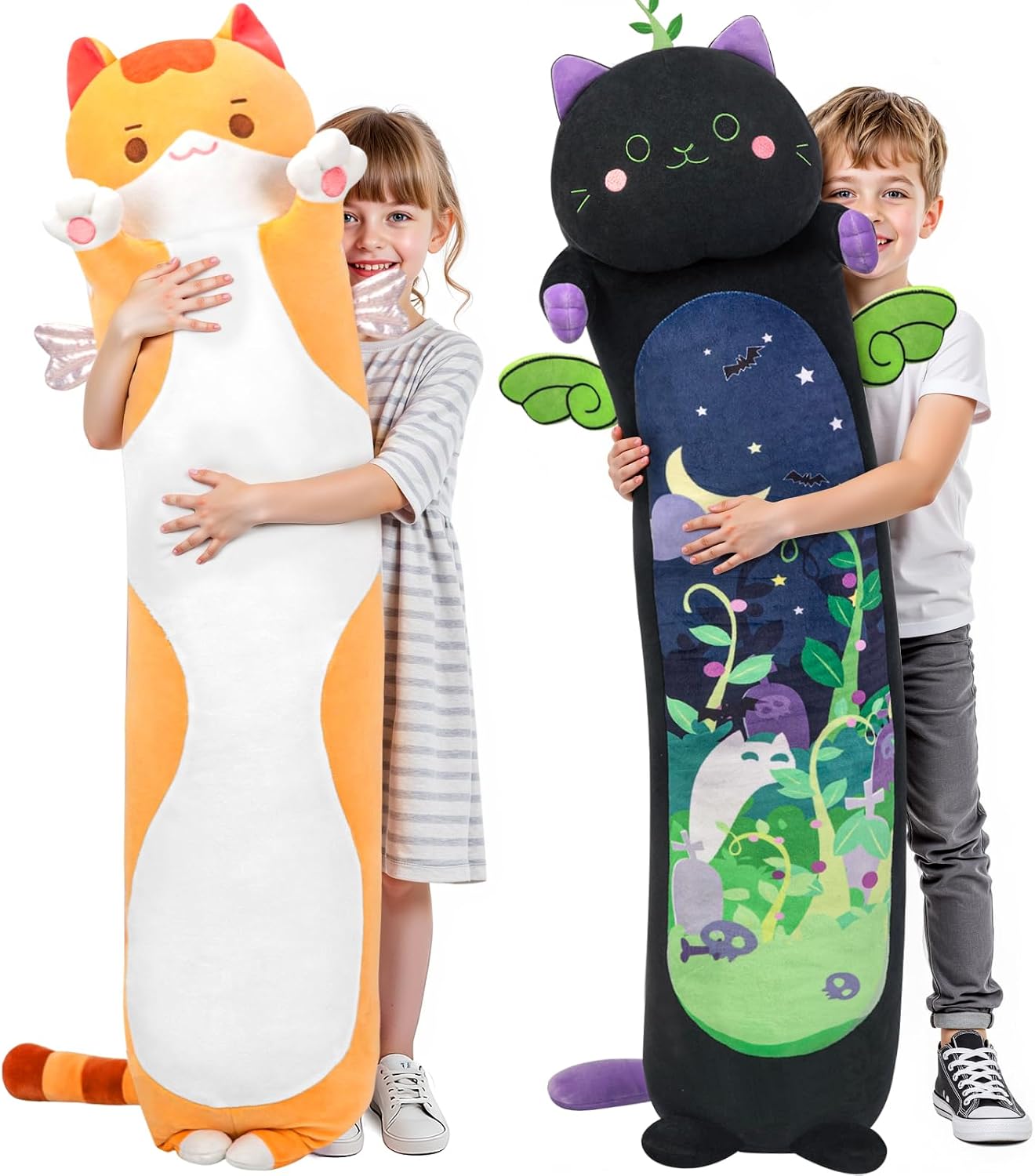 Mewaii Long Cat Plush 5 Sizes, 120% Extra Filling Giant Plushness Kids Body Pillow, Kawaii Cute Brown Cat Stuffed Animals Plushies, Big…