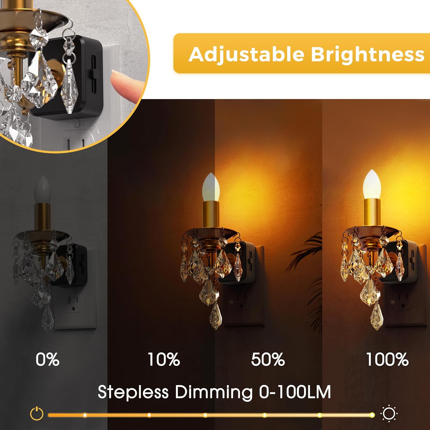 L LOHAS LED Flameless Candle Night Light, 2 Pack Night Lights Plug into Wall, LED Candle Night Light with Light Sensor, 0-100LM Dimmable…