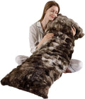 20"x54"Luxury Shaggy Faux Fur Body Pillow Cover, Bubble Fluffy Plush Bed Body Pillowcase with Zipper Closure, Plush Long Pillow Cover for…