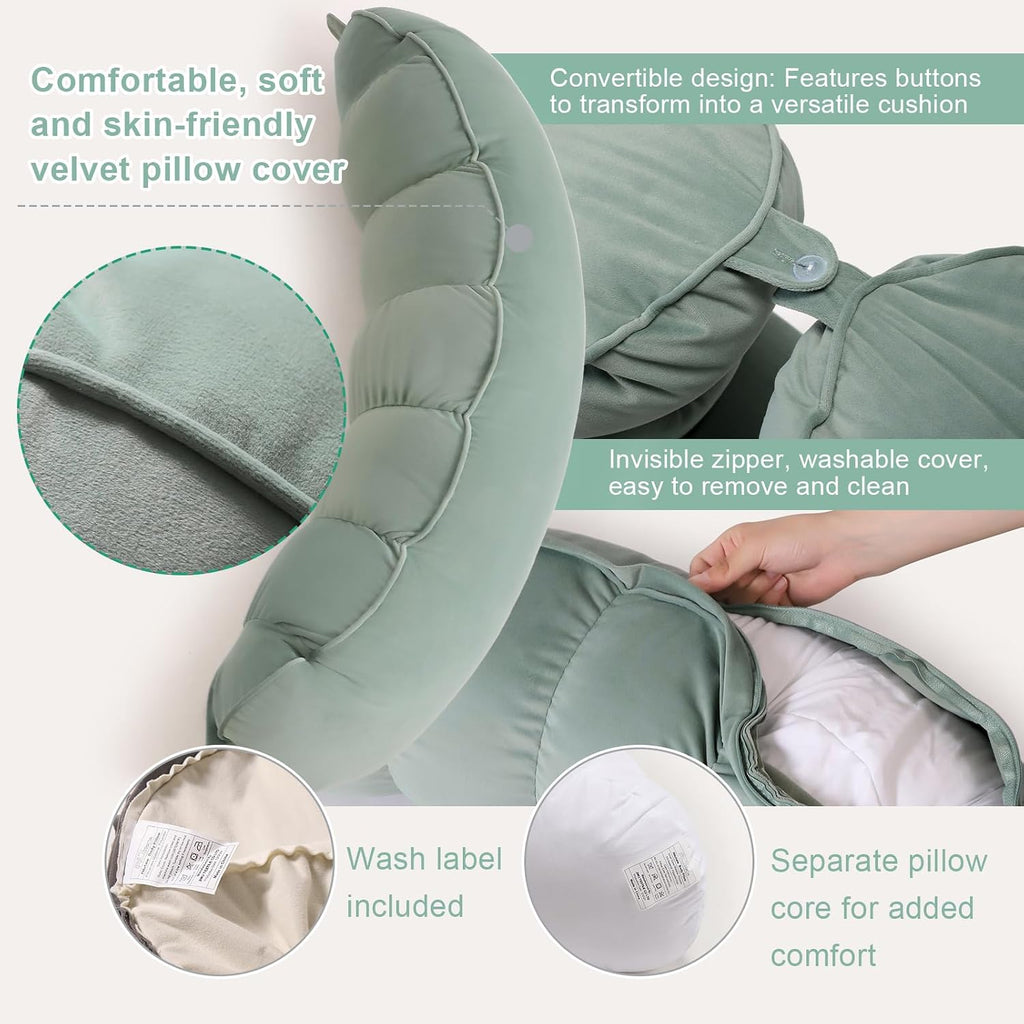 Peallow(Pat. Pend) – Long Round Body Pillow for Adults, Bolster Pillow for Sleeping, Soft and Supportive Pillow for Sleeping & Lumbar…