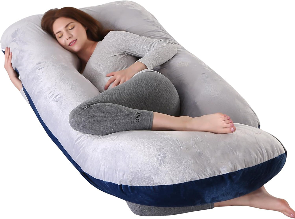 ALLOPERA Pregnancy Pillow, Full Body Maternity Pillow 57 inch, with Removable Washable Cover - Sleep Support for Legs, Back, Neck…