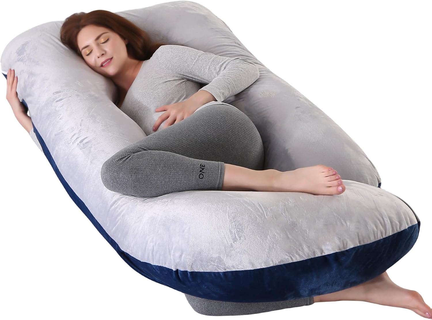 ALLOPERA Pregnancy Pillow, Full Body Maternity Pillow 57 inch, with Removable Washable Cover - Sleep Support for Legs, Back, Neck…