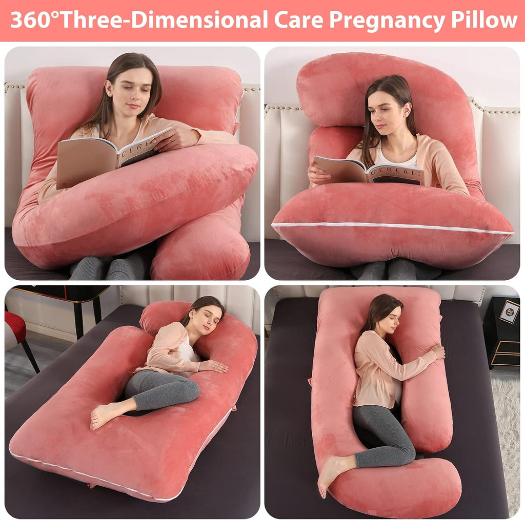 U-Shaped Full Body Pregnancy Pillow for Sleeping – 57" Maternity Pillow with Removable Cover, Support for Back, Legs, Belly & Hips…