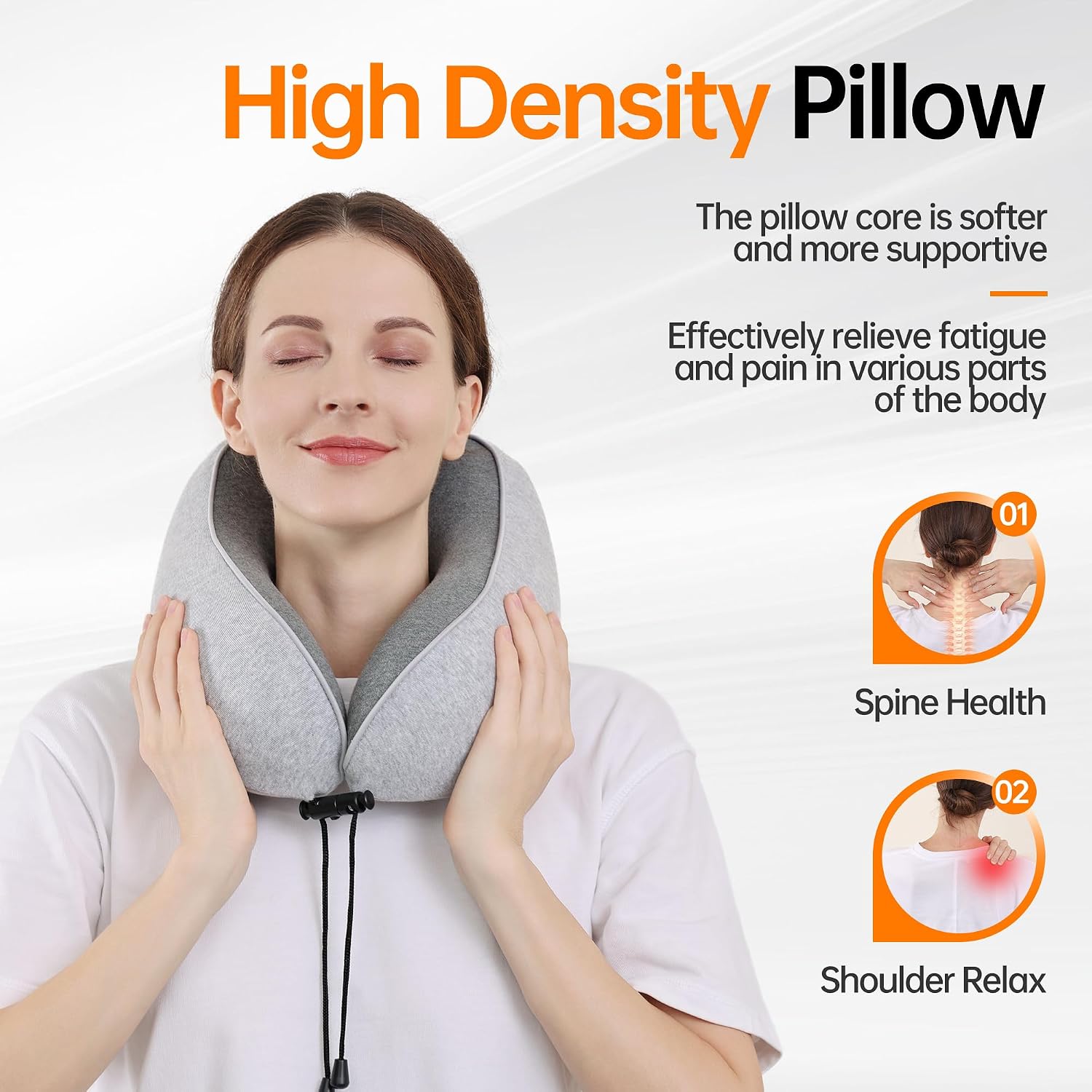 MANXUEKAI Travel Neck Pillow 100% Pure Memory Foam Travel Pillow for Sleeping on Airplane, Car, Train, Bus, Office and Home Use, Washable…