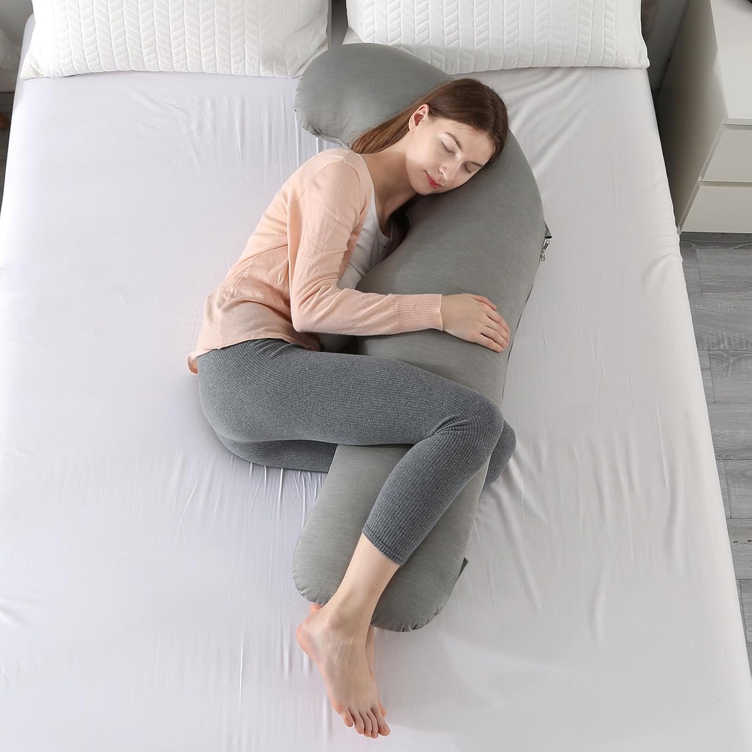 BATTOP Pregnancy Pillows with Cooling Cover, Cooling Maternity Pillow for Sleeping, Support for Belly, HIPS, Legs, Pregnancy Must Haves, Side…