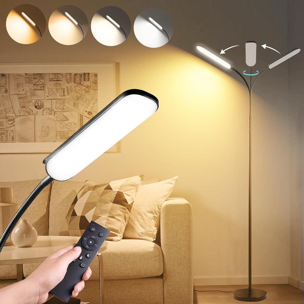 Marctronic Floor Lamp, 18W 1800LM Super Bright LED Floor Lamp with Remote & Works with Smart Plug, Dimmable Timing Eye Caring Reading Lamps…